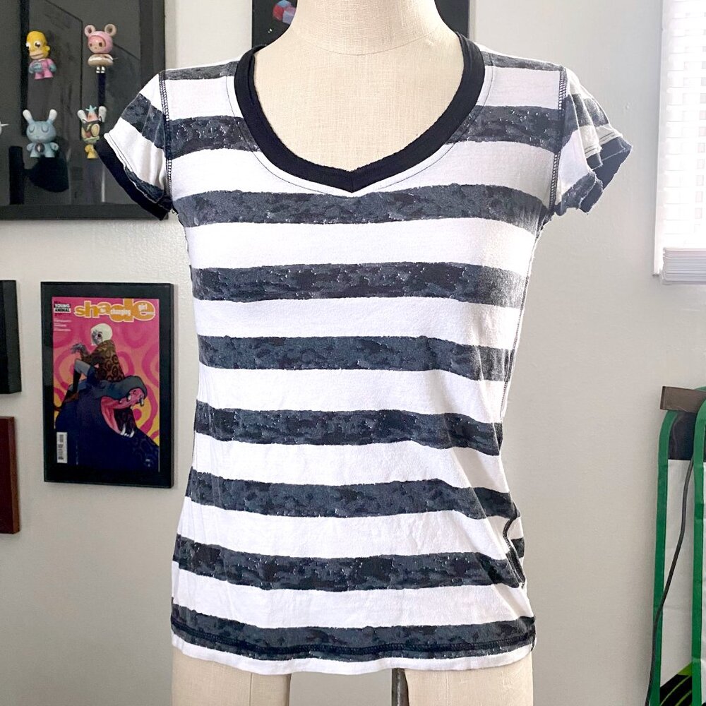 Striped V Neck